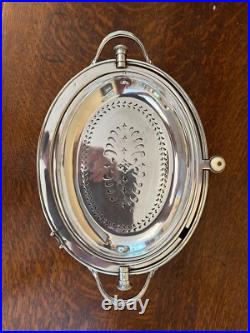 Antique silver plated revolving dome chaffing dish