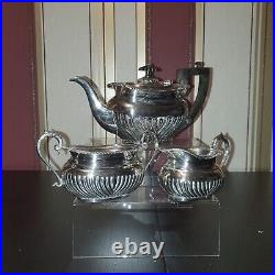 Antique three pieces silver plated coffee set