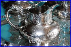 Antuqie Silverplate Quadruplate 5 Pieces Tea Set James W. Tufts England