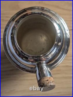 Art Deco 1920s Silver-plate Cocktail Shaker 3piece Shiny stamped Vintage Barware