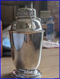 Art Deco 1920s Silver-plate Cocktail Shaker 3piece Shiny stamped Vintage Barware
