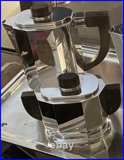 Art Deco 1930 Cubist Tea Set Silver Plate Puiforcat Ercuis Desny Christofle Era