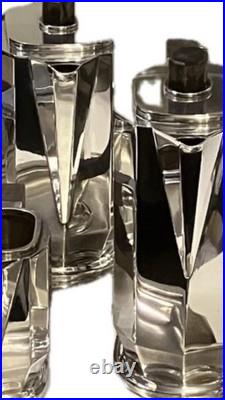 Art Deco 1930 Cubist Tea Set Silver Plate Puiforcat Ercuis Desny Christofle Era