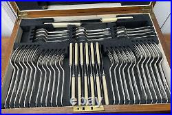 Art Deco 94 Piece Canteen of Cutlery Bone Handle, Stainless & Silver Plate