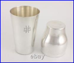 Art Deco French Silver Plate 2 Piece Modernist Cocktail Shaker. Potfer. 1920's