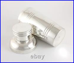 Art Deco French Silver Plate 3 Piece Cocktail Shaker. St Medard. Vintage 1930's