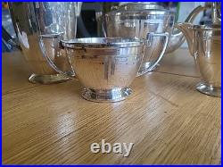 Art Deco Mappin And Webb Silver Plate Tea service 5 Piece
