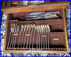 Art Deco Waring And Gillow Canteen Of Cutlery Antique Incomplete 65 Pieces