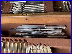 Art Deco Waring And Gillow Canteen Of Cutlery Antique Incomplete 65 Pieces