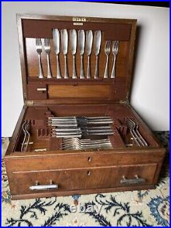 Art Deco Waring And Gillow Canteen Of Cutlery Antique Incomplete 65 Pieces