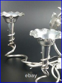 Art Nouveau Silver Plated Flower Vase Epergne Centre Piece