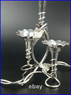 Art Nouveau Silver Plated Flower Vase Epergne Centre Piece