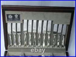 Arthur Price Grecian 44 piece 6 person canteen cutlery set EPNS A1
