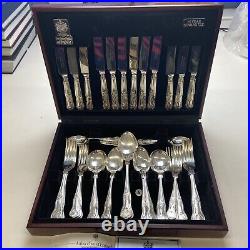 Arthur Price John Mason 44 Piece Cutlery set Canteen Wooden Box silver plate