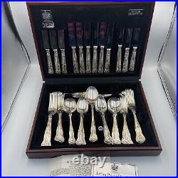 Arthur Price John Mason 44 Piece Cutlery set Canteen Wooden Box silver plate