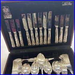Arthur Price John Mason 44 Piece Cutlery set Canteen Wooden Box silver plate