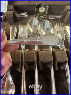 Arthur Price Silver Plated Cutlery Set 44 Pieces Mahogany Box