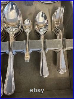 Arthur Price Silver Plated Cutlery Set 76 Pieces In Box Bead Design