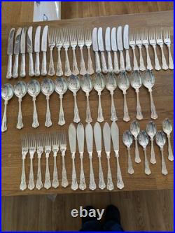 Arthur Price Silver Plated EPNS 54 Piece Cutlery Set Kings Pattern 6-Place EXC