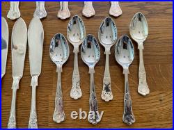 Arthur Price Silver Plated EPNS 54 Piece Cutlery Set Kings Pattern 6-Place EXC