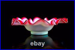 Arts Crafts Nouveau Glass Centre Piece Meriden Britannia Silver Plate Bowl 1900