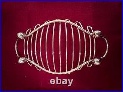 Asparagus Set, Ceramic Dish with Silver Plated Tray on Stand and 2 Sauce Boats