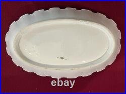Asparagus Set, Ceramic Dish with Silver Plated Tray on Stand and 2 Sauce Boats