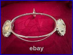 Asparagus Set, Ceramic Dish with Silver Plated Tray on Stand and 2 Sauce Boats
