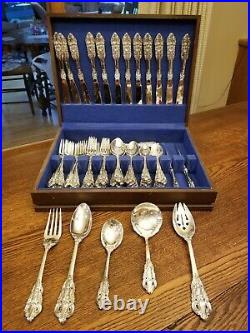 BAROQUE by GODINGER Silver Plate Flatware Set and Serving Pieces 82 Piece