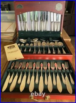 BEAD Design George BUTLER Silver Plated Canteen of Cutlery Set 82 Pieces 8 Place