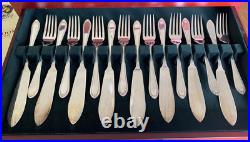 BEAD Design George BUTLER Silver Plated Canteen of Cutlery Set 82 Pieces 8 Place