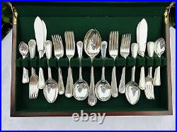 BEAD Design George Butler Sheffield Silver Service 82 Piece Canteen of Cutlery