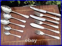 BEAD Design George Butler Sheffield Silver Service 82 Piece Canteen of Cutlery