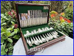 BEAD Design George Butler Sheffield Silver Service 82 Piece Canteen of Cutlery