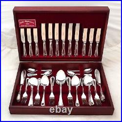 BEAD Design JOHN STEPHENSON Sheffield Silver Service 76 Piece Canteen of Cutlery