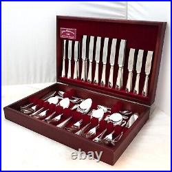 BEAD Design JOHN STEPHENSON Sheffield Silver Service 76 Piece Canteen of Cutlery