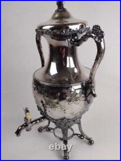 Barbour Bros Silver Plate Samovar with grape / harvest motif Late 1800's
