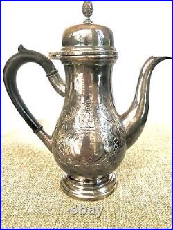 Barker Ellis English Silver Plate 3 Piece Tea/coffee Set Pot Creamer Sugar Mint