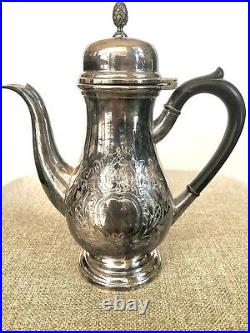 Barker Ellis English Silver Plate 3 Piece Tea/coffee Set Pot Creamer Sugar Mint