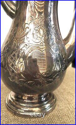 Barker Ellis English Silver Plate 3 Piece Tea/coffee Set Pot Creamer Sugar Mint