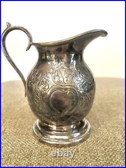 Barker Ellis English Silver Plate 3 Piece Tea/coffee Set Pot Creamer Sugar Mint