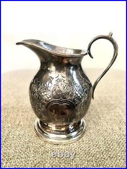 Barker Ellis English Silver Plate 3 Piece Tea/coffee Set Pot Creamer Sugar Mint