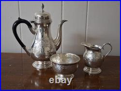 Barker Ellis Silver Plate 3 Piece Tea/Coffee Set Pot Creamer