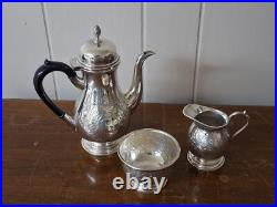 Barker Ellis Silver Plate 3 Piece Tea/Coffee Set Pot Creamer