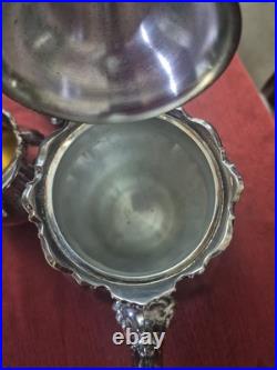 Baroque By Wallace Silver Plate 4 Piece Tea Set