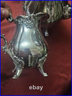 Baroque By Wallace Silver Plate 4 Piece Tea Set