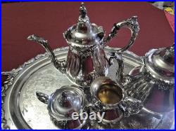 Baroque By Wallace Silver Plate 6 Piece Tea Service