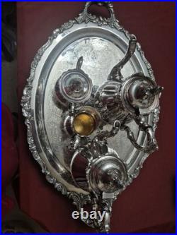 Baroque By Wallace Silver Plate 6 Piece Tea Service