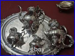Baroque By Wallace Silver Plate 6 Piece Tea Service
