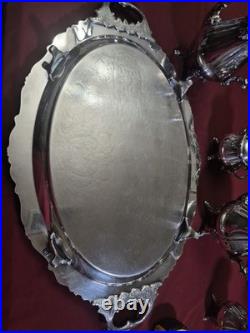 Baroque By Wallace Silver Plate 6 Piece Tea Service